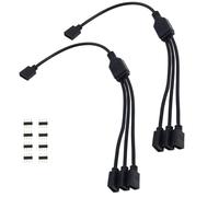 WANGCL 2PCS Striscia LED Splitter Cavo 4 Pin RGB Splitter 1 a 3 Porte Connettore Controller LED per RGB 5050 3528 2835 Striscia LED -Nero