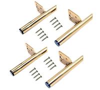 WANGCL 4 Gambe per mobili in Ferro da 13 cm, Gambe da Tavolo in Metallo Fai da Te, Gambe di Supporto per mobili, Moderne, fornite con 20 Viti, per Divano, tavolino, Mobile TV, Letto (Oro)