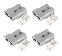 WANGCL 4 Pezzi Connettore Batteria, Spina Cavo Terminale, 600 V 50 Amp Connettore Rapido per Carrelli Elevatori Rimorchio Caravan-Grigio