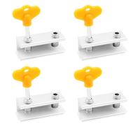 WANGCL 4 Serrature scorrevoli Regolabili per finestre in Lega di Alluminio, Serratura di Sicurezza con Chiavi per casa, Ufficio, antifurto (Doppia Serratura)