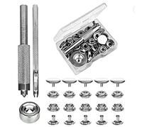 WANGCL 43PCS Snap Fasteners 15mm Press Studs Snap Button Kit con Strumenti di Installazione per Abbigliamento No Cucire Snap per Giacche in Pelle Jeans Borse