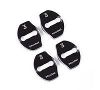 WANGCL 4PCS Copertura della serratura della portiera dell'auto, copertura della fibbia della serratura della portiera dell'auto in acciaio inox addensato per Tes-la Model 3/Y