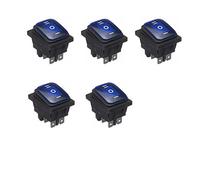 WANGCL 5PCS LED impermeabile interruttore a levetta 12V ON/OFF/ON 3 posizioni interruttore a bilanciere 6 pin per auto barca camion-KCD4 blu