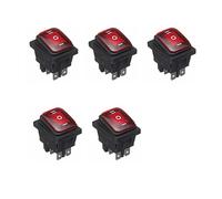 WANGCL 5PCS LED impermeabile interruttore a levetta 12V ON/OFF/ON 3 posizioni interruttore a bilanciere 6 pin per auto barca camion-KCD4 rosso