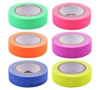 WANGCL 6 colori fluorescenti UV al neon bagliore al buio per decorazioni feste fai da te, 15 pezzi - 5 m x 15 mm