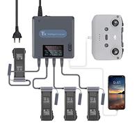 WANGCL 6 in 1 Display LCD Doppia modalità di Ricarica Caricabatteria Caricatore Intelligente Hub Stazione di Ricarica per DJI Mavic 3 Drone
