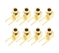 WANGCL 8 pezzi Connettore per cavo altoparlante, adattatore da banana a forcella Hi-End Cavo altoparlante Filo forcella rettangolare For-k e connettore a morsetto