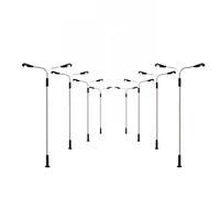 WANGCL 8PCS Modello Ferroviario Treno Lampade Lampade A LED Lampade Lampade in Metallo A Doppia Testa Illuminato Street Light Ho OO Scala