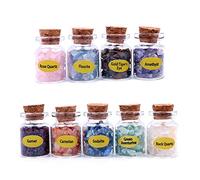 WANGCL 9 Pezzi Mini Cristalli Bottiglie di Chip di Pietra Guarigione di Cristallo Tumbled Gemstone Bottiglie dei Desideri Pietre Set per Meditazione Riequilibrante Decorazione Domestica
