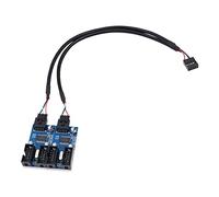 WANGCL 9pin USB 2.0 Header USB Header Splitter 1 a 4 Hub di Estensione Splitter Adattatore Port Moltiplicatore