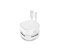 WANGCL Aspirapolvere Portatile Piccolo Aspirapolvere da Tavolo USB Ricaricabile per Ufficio Domestico Desktop e Auto (Bianco)