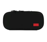 WANGCL Astuccio grande con 3 scomparti, astuccio per penne per scuola, scuola, ufficio, cancelleria e borsa per il trucco, colore: nero, Nero , Organizer per borse