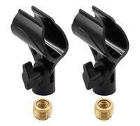 WANG lip per Microfono Regolabile da 2 Pezzi con 2 adattatori a Vite per Microfono da 5/8" a 3/8" Supporto per Microfono Portatile Universale con Clip per Microfono (Nero)