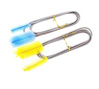 WANGCL Confezione da 2 spazzole Flessibili per la Pulizia dell'acquario, 155 cm, Tubo Filtro dell'Acqua dell'acquario, Tubo Flessibile in Acciaio Inox