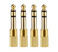 WANGCL Confezione da 4 adattatori Audio Stereo da 6,35 mm (1/4") Maschio a 3,5 mm (1/8") Femmina Jack per Cuffie