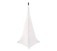 WANGCL Copertura per supporto altoparlante, copertura universale per treppiede di illuminazione estensibile a 360 gradi su tre lati per banchetti, matrimoni, feste (bianco)