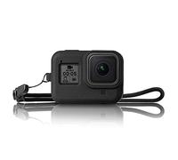WANGCL Custodia in silicone per fotocamera 2Set con copriobiettivo in silicone Cordino per GoPro 10/GoPro 9 Accessori Kit -Nero