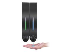 WANGCL Dispenser di Sapone da Parete per Doccia lozione Shampoo Gel per Bagno WC in Ufficio Cafe Ristorante Hotel - Doppio Nero