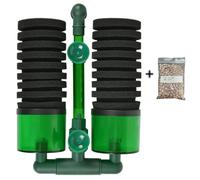 WANGCL Filtro a Doppia Spugna per Acquario, Filtro per Acquario, con Contenitore, 2 spugne, 2 Sacchetti di Filtro