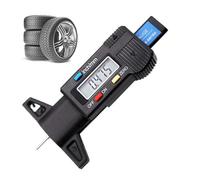 WANGCL Indicatore del battistrada degli pneumatici Indicatore di profondità dei pneumatici digitale 0-25,4 mm Strumento di misurazione della profondità del battistrada per auto Camion Motore - Nero