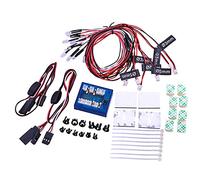 WANGCL Kit luci per Auto RC 12 LED Kit Sistema di Illuminazione per Montaggio luci Lampeggianti Kit Sistema di Illuminazione Freno sterzo per Auto RC 1/10 RC Auto/Camion/cingoli