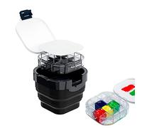 WANGCL Lavatrice per pennelli Pieghevole Trasparente per Pittura a guazzo acrilica ad Olio ad Acquerello con Coperchio (Nero)