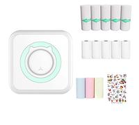 WANGCL Mini stampante tascabile portatile stampante fotografica senza inchiostro con 13 rotoli di carta per stampante wireless per smartphone IOS/Android (blu)