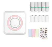 WANGCL Mini stampante tascabile portatile stampante fotografica senza inchiostro con 13 rotoli di carta per stampante wireless per smartphone IOS/Android (rosa)