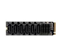 WANGCL NVME a SATA Adattatore M.2 a SATA Convertitore 6Port con Radiatore in Alluminio Funzione PM