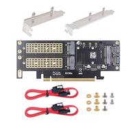 WANGCL Scheda di espansione del Disco Rigido 3 in1 M.2 Adattatore PCIE MSATA a PCIE 16x Convertitore con deflettore e Cavo SATA
