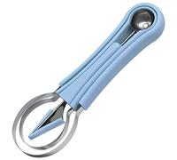 WANGCL Set di Strumenti per Intaglio di Frutta 4 in 1 in Acciaio Inox per la rimozione di Semi di Frutta e Anguria, Melone Baller Scoop Set (Blu)