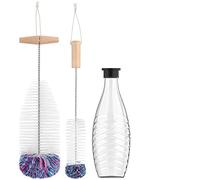 WANGCL Spazzola per Bottiglie per SodaStream, Detergente per Bottiglie di Vetro per Pulizia Senza Graffi per Caraffa di Vetro Bottiglie di Soda da 0,6 Litri Bottiglie per Bere (2 Pezzi, Bianco)