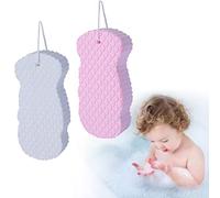 WANGCL Spugna da Bagno Super Morbida esfoliante Riutilizzabile 3D Spugna da Bagno Doccia Spazzola per la rimozione della Pelle Morta indolore Spugna per Il Corpo per Adulti e Bambini (Blu+Rosa)