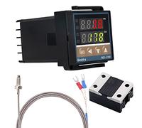 WANGCL Termostato intelligente con regolatore PID digitale con termocoppia tipo K relè SSR 25A per energia elettrica Industria chimica Serbatoi di contenimento Forni - 0-1300 ℃
