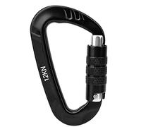 Wangcmcol 1 pezzo Moschettone a D con fibbia in alluminio aerospaziale 7075 da 12 kN, accessorio di sicurezza per esterni (Nera)