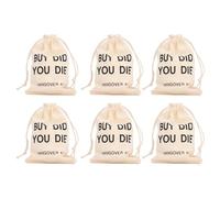 Wangcmcol 6 sacchetti regalo per addio al celibato con coulisse, in lino, ideali come bomboniere per addio al celibato, baby shower e forniture per matrimoni. (Ma sei morto?)