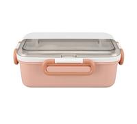 Wangcmcol Contenitore per il pranzo, 900 ml, rosa, 2 scomparti, in acciaio inox a prova di perdite con cucchiaio