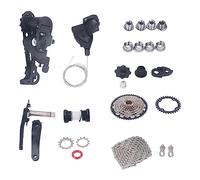 Wangcmcol Gruppo bici a 9 velocità Kit cambio bici volano 50T Set accessori guarnitura deragliatore per modifica (Corona 32T)