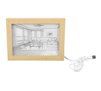 Wangcmcol Light Painting Innovativo stile anime giapponese 3 modalità Luce solare simulata Cornice per foto illuminata a LED per pittura (l)
