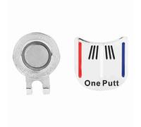 Wangcmcol Marcatore per pallina da golf magnetico One Putt in metallo resistente, mini, con clip per cappello da golf e visiera. (Strisce argentate)