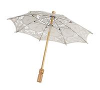 Wangcmcol Mini ombrello in pizzo Ombrello parasole da sposa per ragazza Decorazioni per feste Danza Fotografia Prop (Tromba beige)