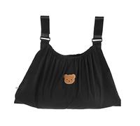 Wangcmcol Organizer per passeggino riutilizzabile e lavabile, con motivo orsetto, in nylon impermeabile, per cellulare. (Nera)