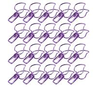 Wangcmcol Per fermagli ad asciugatura dei vestiti, design a molla cava, forti morsetti di tenuta multifunzionali, per piccoli oggetti, set da 20 pezzi (viola)
