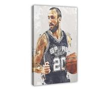 WANGCYJS Manu Ginobili - Poster su tela, motivo: pallacanestro, decorazione per camera da letto, ufficio, camera da letto, regalo, cornice 40 x 60 cm