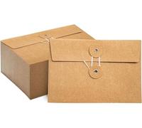 Wangdake 40 buste in carta kraft con chiusura a laccio, tasche per progetti e documenti per ufficio, 11,5 x 17 cm (marrone)