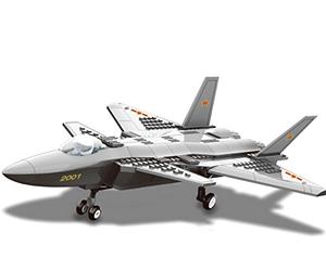 Wange Modellino di J-20. Modello di Aereo intercettatore Multiuso da assemblare con Blocchi. Aeromodellismo 1:50.