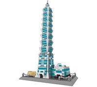 WANGE Modello di architettura di assemblaggio con blocchi. Taipei 101 di Taiwan.