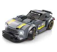 WANGE Super Champions. Auto da Corsa Sportiva per la Concorrenza. Gioco di Costruzione con Blocchi. Grigio/Giallo.