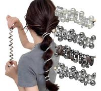 Wangguanruixi 4 elastici per capelli a spirale, morbidi elastici per coda di cavallo, elastici per capelli, delicati, elastici e antiscivolo, per donne e ragazze