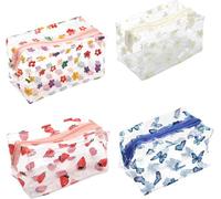 Wangguanruixi 4 pezzi astuccio trasparente per esami, impermeabile in PVC con cerniera trasparente